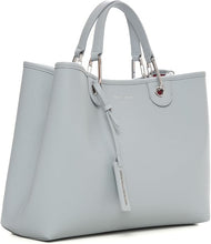 Cargue la imagen en el visor de la Galería,Bolso Shoper Grande Piel Azul Claro Emporio Armani