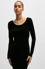 Cargue la imagen en el visor de la Galería,Vestido de Malla Aterciopelada BOSS