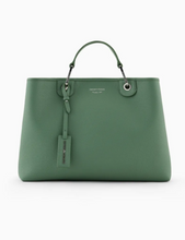 Cargue la imagen en el visor de la Galería,Bolso Shopper Grande Piel Verde Emporio Armani
