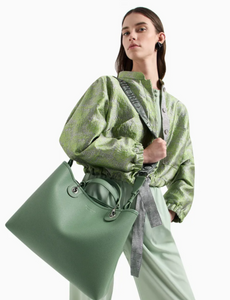 Bolso Shopper Grande Piel Verde Emporio Armani