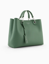 Cargue la imagen en el visor de la Galería,Bolso Shopper Grande Piel Verde Emporio Armani
