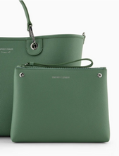 Cargue la imagen en el visor de la Galería,Bolso Shopper Grande Piel Verde Emporio Armani
