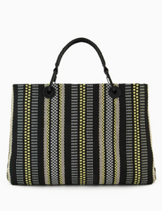 Bolso Shopper Esterilla Trenzada Negro Lima