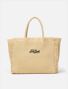 Bolso de mano Saint Barth beige Vanity Straw