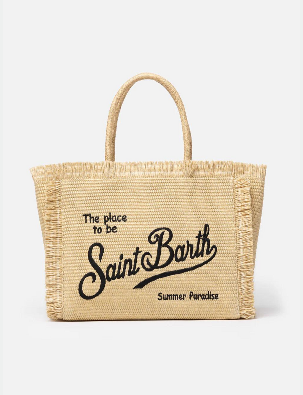 Bolso de mano Saint Barth beige Vanity Straw