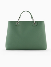 Cargue la imagen en el visor de la Galería,Bolso Shopper Grande Piel Verde Emporio Armani
