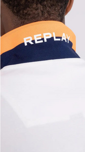Polo Replay básico con el cuello bicolor