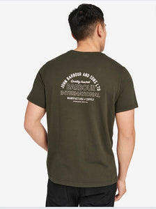 Camiseta Barbour verde básica