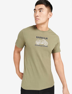 Camiseta Barbour verde con dibujo