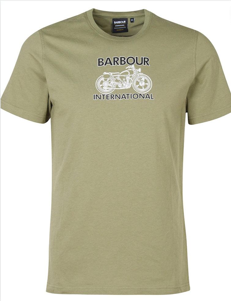Camiseta Barbour verde con dibujo